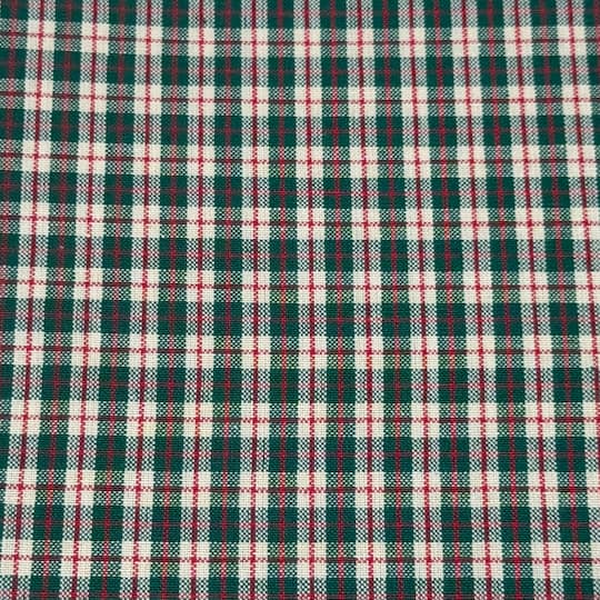 Feldman Green & Red Small Homespun Plaid Cotton Fabric